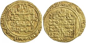 GREAT SELJUQ: Sanjar, 1099-1118, AV dinar (3.64g), Nishapur, AH489, A-1685.1, citing Abu Shuja' Muhammad as overlord, clear mint & date, VF.

 Estim...