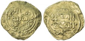 GREAT MONGOLS: Anonymous, ca. 1220-1250, AV dinar (2.65g), NM, ND, A-1966, standard kalima on both dies, without the caliph, but with the title qa'an ...