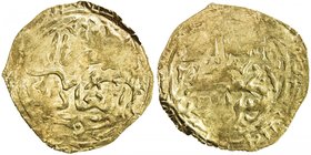 GREAT MONGOLS: Möngke, 1251-1260, AV broad dinar (2.36g), NM, ND, A-T1977, obverse legend mangu qan / al-'adil, without the third line al-a'zam, kalim...