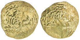 GREAT MONGOLS: Möngke, 1251-1260, AV broad dinar (4.30g), NM (Dhu'l-Hijja) AH[6]51, A-T1977var, obverse legend mangu qan / al-'adil, with the third li...