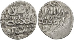 ILKHAN: Arghun, 1284-1291, AR ½ dirham (1.39g), Bazar Urdu, ND, A-2153, mint name interlinearly in obverse field, VF, RR, ex Christian Rasmussen Colle...