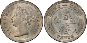 HONG KONG: Victoria, 1841-1901, AR 5 cents, 1901, KM-5, PCGS graded MS64.

 Estimate: USD 75 - 100