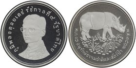 THAILAND: Rama IX, 1946-2016, AR 50 baht, BE2517 (1974), Y-102a, Wildlife Conservation - Sumatran Rhinoceros, PCGS graded PF68 DC.

 Estimate: USD 1...