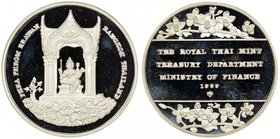 THAILAND: AR medal (25.00g), 1989, 35mm, for the mint participation in Hong Kong from 6-8 September 1989: PHRA PHROM ERAWAN BANGKOK THAILAND, religiou...