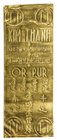 VIET NAM: AV gold wafer (13.81g), ND [1960], Bruce-XB1, 0.4333 AGW, full sheet of "14 grams" Kim Thanh gold wafer, 4 "TT" emblems within circles in ea...
