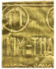 VIET NAM: AV gold wafer (3.34g), ND [1960], Bruce-XB1 (part), 0.1074 AGW, ¼ portion of "14 grams" Kim Thanh gold wafer, 1¼ portions of "TT" emblem in ...