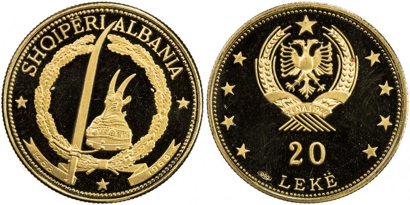 ALBANIA: People's Socialist Republic, 1945-1990, AV 20 leke, 1968, KM-51.2, AGW ...