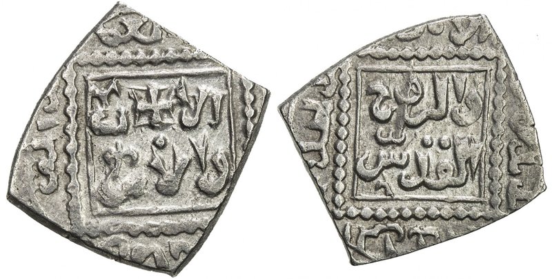CRUSADER KINGDOMS: AR ½ dirham (1.45g), Ghazza (Acre), AH12(51), CCS-16, Christi...