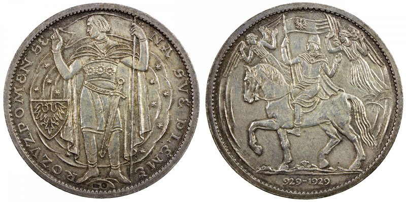 CZECHOSLOVAKIA: Republic, AR 10 dukaten, 1929, Bruce-XM6, medallic issue, 1000th...