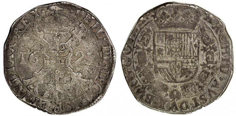 ARTOIS: Filips IV, 1621-1665, AR patagon (28.10g), 1627, KM-4, Dav-4466, Vanhoud...