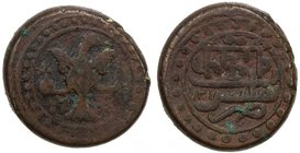 GEORGIA: Irakli II, 1762-1798, AE bisti (22.07g), Tiflis, AH1201//1781, Bennett-896, Russian double-headed eagle // Georgian & Persian legend, nice st...
