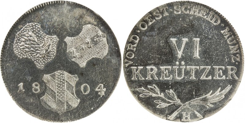 FURTHER AUSTRIA: Franz II, 1792-1806, BI 6 kreuzer, 1804, KM-29, initial H, Günz...
