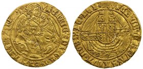 ENGLAND: Henry VII, 1485-1509, AV angel (4.94g), ND [1505-9], Spink 2187, several flan cracks, pheon mintmark, Choice VF.

 Estimate: USD 900 - 1100