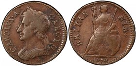GREAT BRITAIN: Charles II, 1660-1685, AE farthing, 1674, KM-436.1, Spink 3394, somewhat better date, PCGS graded VF35.

 Estimate: USD 100 - 180