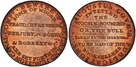GREAT BRITAIN: AE medalet, ND, Withers Appendix p.239, 27mm, London medalet in the style of an 18th Century halfpenny token, BEWARE OF THE GRAND JUNCT...
