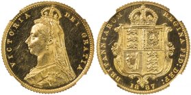 GREAT BRITAIN: Victoria, 1837-1901, AV ½ sovereign, 1887, KM-766, S-3869, proof, Jubilee Head, NGC graded PF63 UC.

 Estimate: USD 1600 - 1800