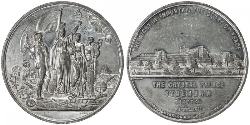 GREAT BRITAIN: white metal medal, 1853 (BHM -; Eimer -), 74mm, Crystal Palace, S...