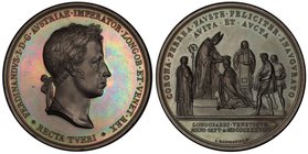 LOMBARDY-VENETIA: Ferdinand I, of Austria, 1835-1848, AE medal, 1838, Wurzbach-2030, 52mm, Commemorating his Coronation in Milan, blackened bronze med...
