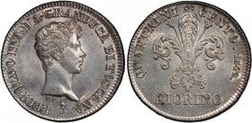 TUSCANY: Leopoldo II di Lorena, 1824-1859, AR fiorino, 1842, KM-72, a lovely mint state example! PCGS graded MS63. 2nd finest graded at PCGS.

 Esti...