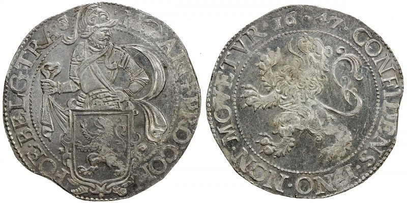 UTRECHT: Dutch Republic, AR leeuwendaalder (27.30g), 1647, KM-32, Dav-4883, mint...