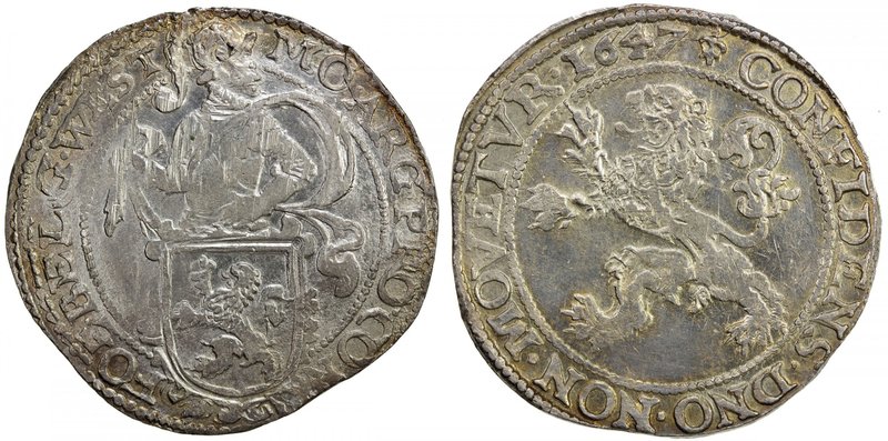 WEST FRIESLAND: Dutch Republic, AR leeuwendaalder (26.79g), 1647, KM-14.2, Dav-4...
