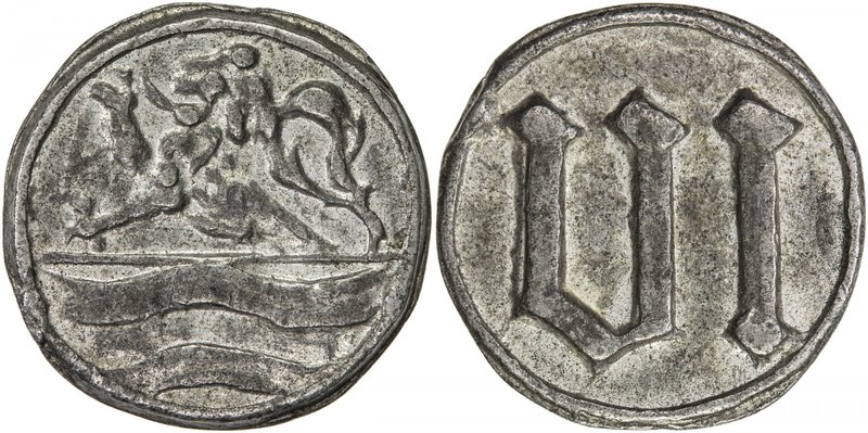 ZEELAND: Dutch Republic, 6 stuivers bread jeton (3.03g), ND [ca. 1700], 19mm lea...