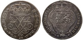 NORWAY: Frederik IV, 1699-1730, AR 4 mark, 1725, KM-222, Dav-1292, NM 4, initials HCM, light obverse scratches, nicely toned, two-year type, EF, ex Je...