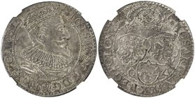 POLAND: Sigismund III Vasa, 1587-1632, AR 6 groschen, 1596, Gumowski-1151, Kopicki 1240d, Marienburg Mint issue, nice original tone with color, NGC gr...