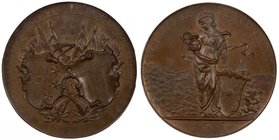 AARGAU: AR shooting medal, 1896, Richter-19b, 45mm, high-relief strike: VORWÄRTS FEST U TREU; Santa Verena standing, holding pitcher, resting arm on s...