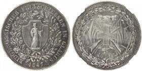 GLARUS: AR 40 batzen, 1847, KM-20, Glarus Shooting Festival, NGC graded EF details (surface hairlines).

 Estimate: USD 500 - 600