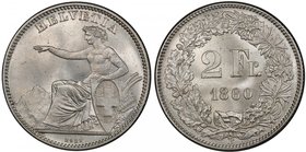 SWITZERLAND: Confederation, 1848-, AR 2 francs, 1860, KM-10a, a lovely example! PCGS graded MS65.

 Estimate: USD 250 - 350