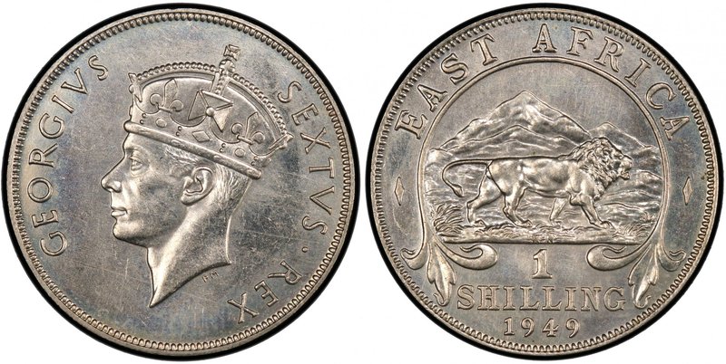 EAST AFRICA: George VI, 1936-1952, 1 shilling, 1949-KN, KM-31, only 10 examples ...