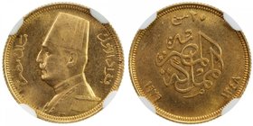 EGYPT: Fuad I, as King, 1922-1936, AV 20 piastres, 1929/AH1348, KM-351, Fr-109, brilliant luster, two-year type, NGC graded MS65. Tied for finest grad...