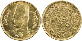 EGYPT: Farouk, 1936-1952, AV 50 qirsh (4.27g), 1938/AH1357, KM-371, AU.

 Estimate: USD 220 - 260
