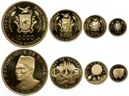 GUINEA: Republic, 4-coin gold proof set, 1969, KM-PS3, 10th Anniversary of Independence, set includes 1000 francs, John and Robert Kennedy; 2000 franc...