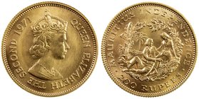 MAURITIUS: Elizabeth II, 1952-1987, AV 200 rupees, 1971, KM-39, AGW 0.4587, Independence Commemorative, mintage of 2,500, BU, S. 

 Estimate: USD 70...