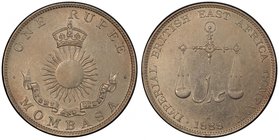 MOMBASA: AR rupee, 1890-H, KM-5, Imperial British East Africa Company issue, PCGS graded MS61.

 Estimate: USD 100 - 150