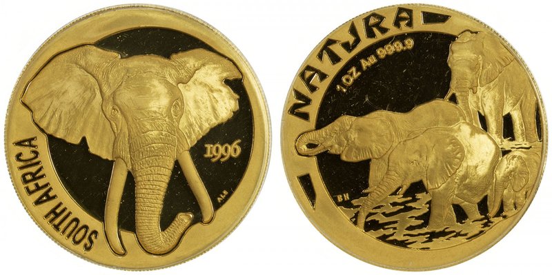 SOUTH AFRICA: Republic, AV 1 ounce, 1996, KM-204, Natura Gold Monarchs of Africa...