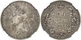 CANADA: Victoria, 1837-1901, AR 50 cents, 1871, KM-6, NGC graded VF.

 Estimate: USD 160 - 220