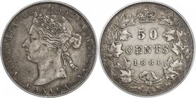 CANADA: Victoria, 1837-1901, AR 50 cents, 1881-H, KM-6, PCGS graded EF40.

 Estimate: USD 220 - 280