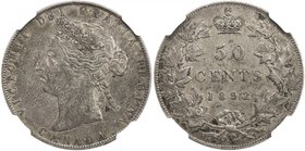CANADA: Victoria, 1837-1901, AR 50 cents, 1892, KM-6, obverse type 3, NGC graded EF45, RR. 

 Estimate: USD 700 - 900