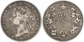 CANADA: Victoria, 1837-1901, AR 50 cents, 1892, KM-6, PCGS graded VF25.

 Estimate: USD 180 - 240