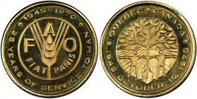 CANADA: AV medal (7.87g), 1970, F.A.O. 25th Anniversary; 1945 - 1970 between small maple leaves and 25 YEARS OF SERVICE TO MAN around a continuous cir...