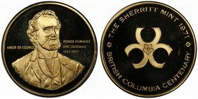 CANADA: AV medal (28.56g), 1971, British Columbia Centenary and Amor De Cosmos, with original case of issue with COA, PCGS graded Specimen 68, RR, ex ...
