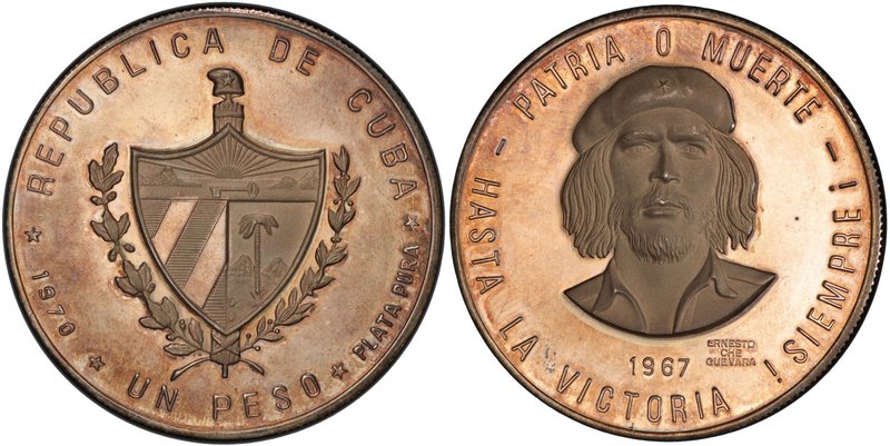CUBA: Republic, AR peso, 1970, KM-XM31a, 3rd Anniversary of the Death of Ernesto...