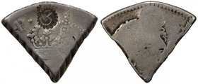 CURAÇAO: AR 3 reaal, ND [1819-25], KM-29, "3" countermark in dentilated circle on 1/5 cut segment of Spanish Colonial 8 reales, variety with no inner ...