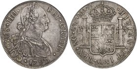 GUATEMALA: Carlos IV, 1788-1808, AR 8 reales, 1793-NG, KM-53, assayer M, well struck, original tone, PCGS graded EF45. Finest graded at PCGS.

 Esti...