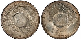 GUATEMALA: Republic, AR peso, ND [1894], KM-224, counterstamped on Peru 1891 sol, PCGS graded MS62. Tied for finest graded at PCGS.

 Estimate: USD ...