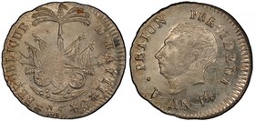HAITI: Western Republic, 1807-1818, AR 25 centimes, AN 14 (1817), KM-15.2, a fantastic example! PCGS graded MS65. Finest graded at PCGS.

 Estimate:...