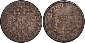 MEXICO: Philip V, 1700-1746, AR 2 reales, 1736/4-Mo, Cr-5, a superb example! PCGS graded MS63, ex Freeman Craig, May 1986, ex The Norweb Collection. F...